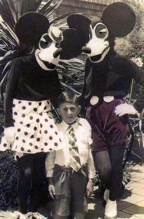 Little Tom Crutch with Mickey and Minnie, bless